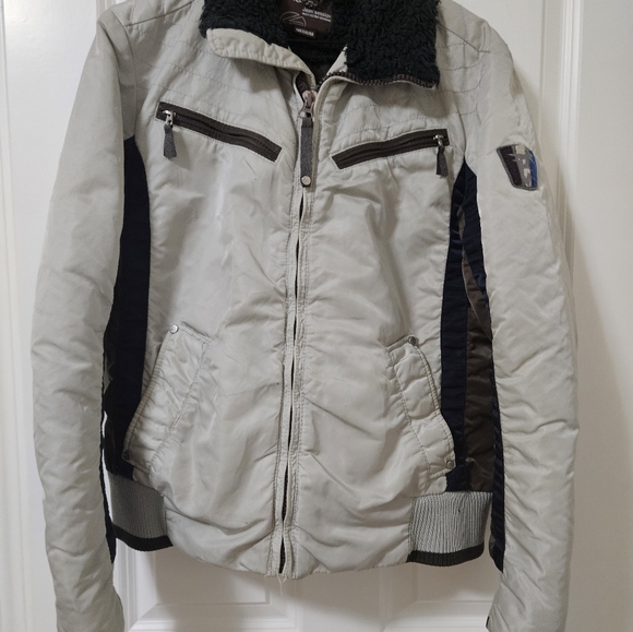 Energie Nylon Medium Bomber Fall/winter Jacket White Brown Blue Designer… - Picture 9 of 15